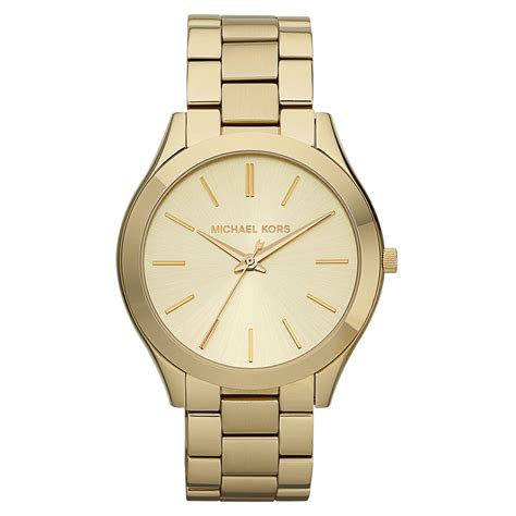 michael kors slim runway gold tone bracelet watch